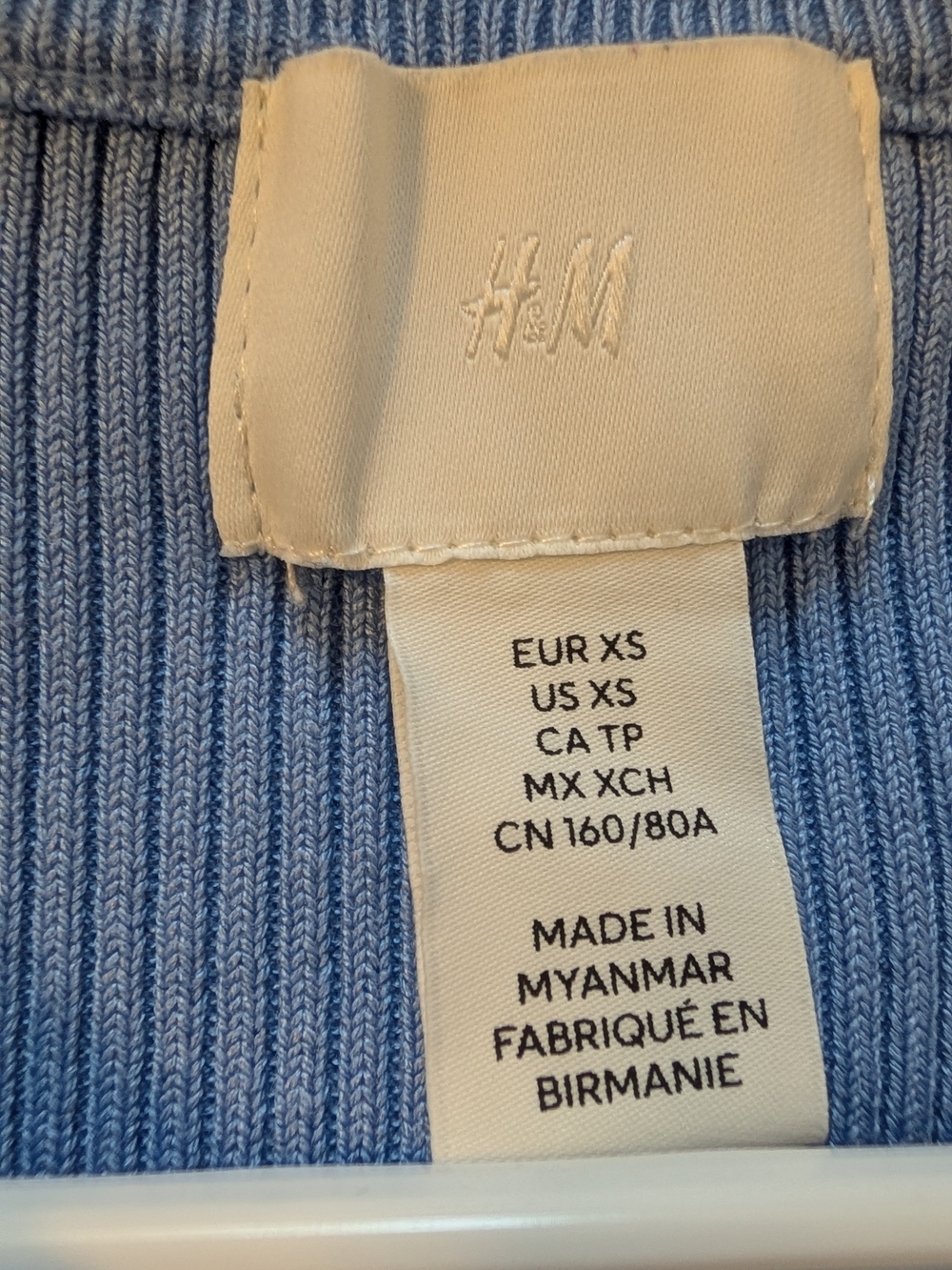 H&M Light Blue Ribbed Short-Sleeve Button Cardigan - Picture 8 of 8